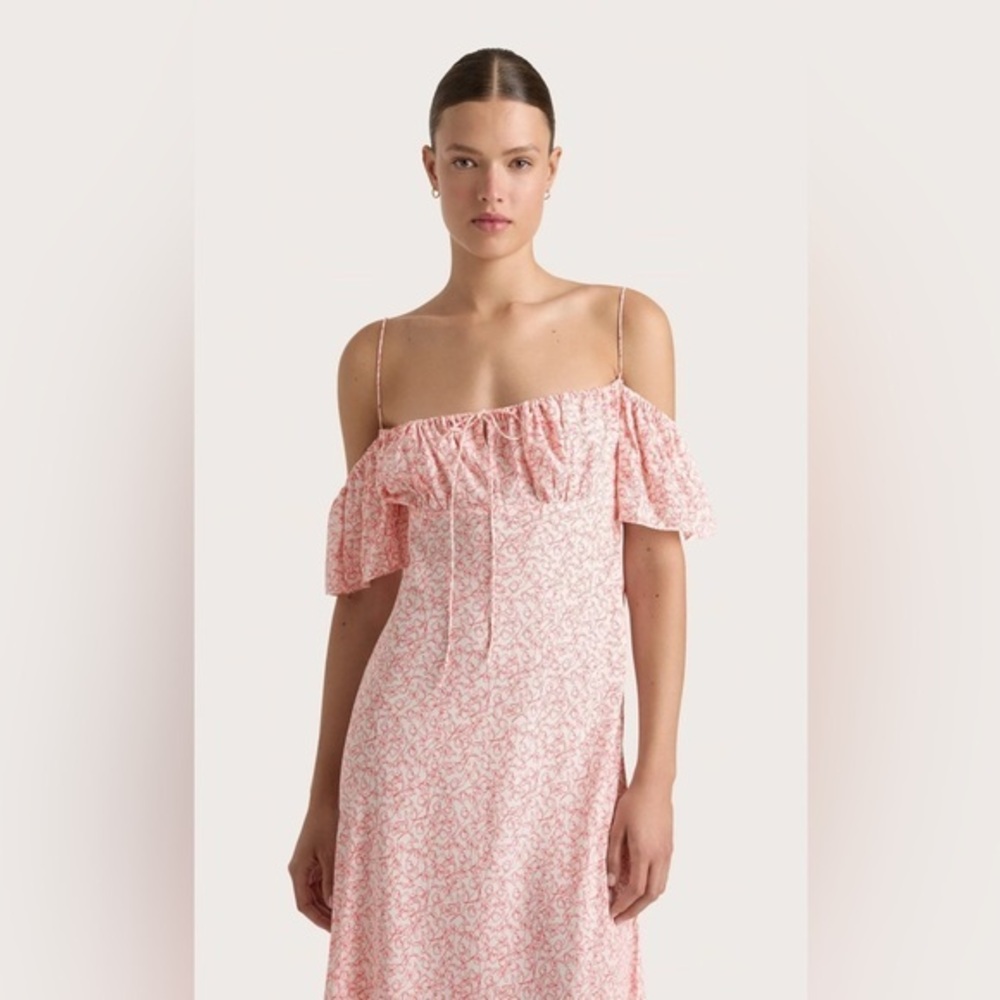 NWT Faithfull the Brand | Menton floral midi dress off shoulder girly preppy XS